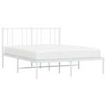 vidaXL Cadre de lit métal sans matelas et tête de lit blanc 160x200 cm