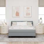 vidaXL Lit à ressort avec matelas gris clair  140 x 200 cm  Tissu.