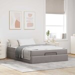 vidaXL Cadre de lit avec matelas Taupe 140 x 200 cm tissu