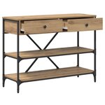 vidaXL Table console avec tiroir chêne artisanal Bois d'ingénierie