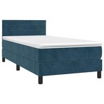vidaXL Sommier à lattes de lit avec matelas Bleu foncé 90x190 cm