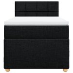 vidaXL Sommier à lattes de lit avec matelas noir simple tissu