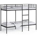 VidaXL Lit superposé sans matelas noir 80x200 cm acier
