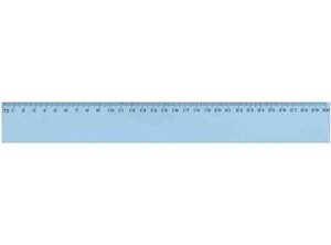 Règle Plate Incassable Plastique Bord Antitache 30 cm Bleu Transparent WONDAY