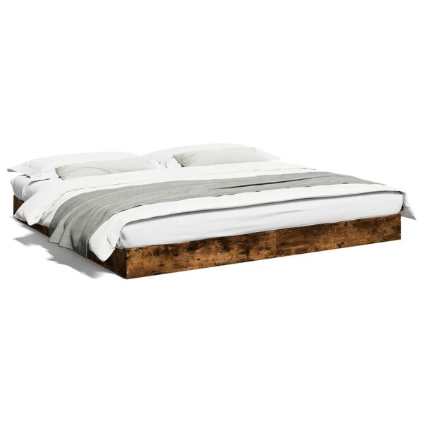 vidaXL Cadre de lit sans matelas chêne fumé 180x200 cm