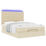 VidaXL Cadre de lit ottoman avec matelas crème 140x190 cm tissu