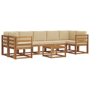 vidaXL Ensemble de canapés d'extérieur 8 pc Naturel et Beige