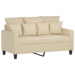 vidaXL Ensemble de canapés 3 Pièces avec coussins crème tissu