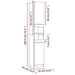 vidaXL Meubles de salle de bain 5 Pièces Chêne fumé Bois d'ingénierie