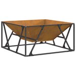 foyer vidaXL Carré 80x80x40 cm en acier résistant aux intempéries