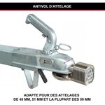 Antivol d'attelage universel 377EURDAT - Serrure à clé pour les têtes d'Attelage