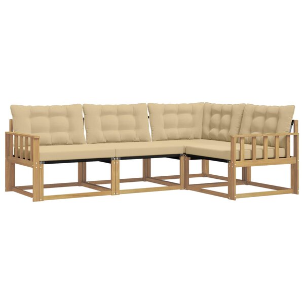 vidaXL Ensemble de canapés d'extérieur 4 pc Blanc et Beige