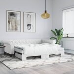 vidaXL Lit de jour et lit gigogne et matelas blanc 90x200cm similicuir