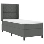 Lit Box Spring vidaXL avec Matelas en Gris Foncé  80x200 cm  Tissu