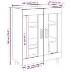 vidaXL Buffet chêne fumé 69 5x34x90 cm bois d'ingénierie
