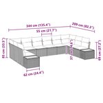 vidaXL Ensemble de canapé de jardin avec coussin 10 Pièces beige et crème