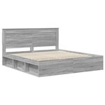 vidaXL Cadre de lit Gris Sonoma 200 x 200 cm Pin massif