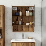 vidaXL Armoire Miroir de Salle de Bain Bois ancien 50 x 14 5 x 70 cm