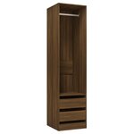 vidaXL Armoire avec tiroirs Chêne marron 50x50x200cm Bois d'ingénierie