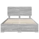 vidaXL Cadre de lit Gris Sonoma 160 x 200 cm Bois d'ingénierie