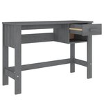 vidaXL Bureau HAMAR Gris foncé 110x40x75 cm Bois massif de pin