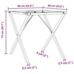 vidaXL Pieds de table à manger cadre en X 60x60x73 cm fonte