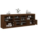 vidaXL Buffet avec lumières LED chêne marron 202x37x67 cm