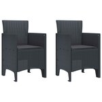 vidaXL Chaise de jardin 2 Pièces Anthracite 53 x 49 x 85 cm PP