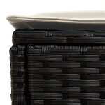 vidaXL Pouf de Jardin Noir et Crème 80 x 38 x 45 cm Rotin PE