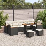 vidaXL Ensemble de canapé de jardin 10 Pièces Noir Poly rotin