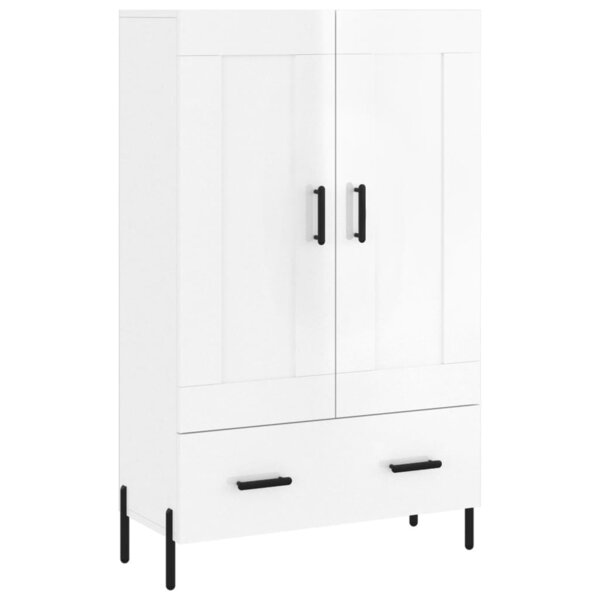 vidaXL Buffet haut blanc brillant 69 5x31x115 cm bois d'ingénierie
