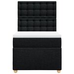 vidaXL Sommier à lattes de lit et matelas Noir 80x200 cm Tissu