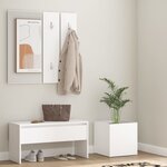 vidaXL Ensemble de meubles de couloir Blanc Bois d'ingénierie