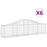 vidaXL Paniers à gabions arqués 6 Pièces 200x30x40/60 cm Fer galvanisé