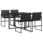 vidaXL Ensemble à manger de jardin avec coussins 5 Pièces noir textilène