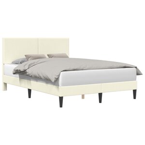 vidaXL Cadre de lit Crème 160 x 200 cm Tissu en velours côtelé