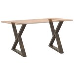 vidaXL Pieds de table à manger 2 pièces Acier naturel 80 x (72-73 3) cm Acier