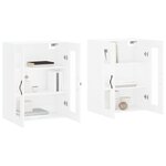 vidaXL Armoires murales 2 Pièces blanc bois d'ingénierie