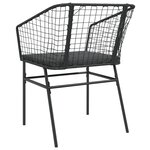vidaXL Chaises de jardin lot de 2 avec coussins noir résine tressée