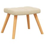vidaXL Chaise de relaxation avec tabouret Crème Tissu
