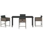 vidaXL Ensemble de salle à manger pour jardin 5 Pièces Gris polyrotin