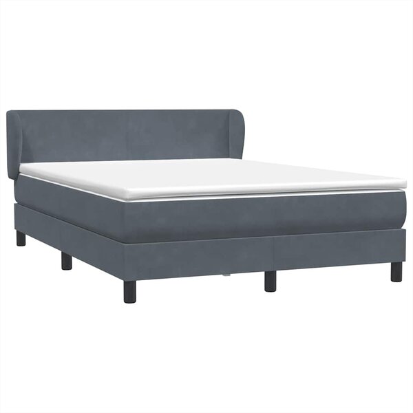 vidaXL Sommier à lattes de lit et matelas gris foncé 160x220cm velours