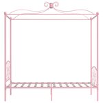 vidaXL Cadre de lit à baldaquin sans matelas rose métal 100x200 cm