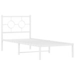 vidaXL Cadre de lit métal sans matelas avec tête de lit blanc 75x190cm