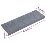 vidaXL Tapis d'escalier autocollants 30 pièces 65 x 21 x 4 cm Gris clair Bord rectangulaire