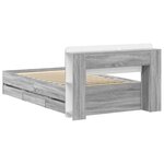 vidaXL Cadre de lit avec rangement Sonoma gris 90 x 200 cm