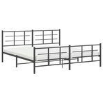 vidaXL Cadre de lit métal sans matelas avec pied de lit noir 193x203cm