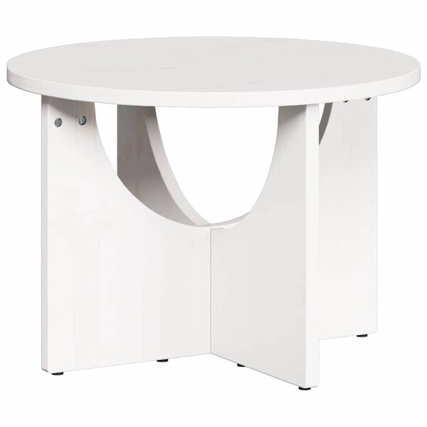 vidaXL Table basse Blanc 50 x 50 x 35 cm Bois massif en pin