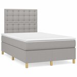 vidaXL Sommier à lattes de lit matelas LED gris clair 120x190 cm tissu