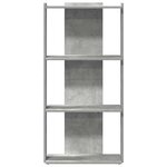 vidaXL Bibliothèque à 3 niveaux gris béton 60x30x120cm bois ingénierie